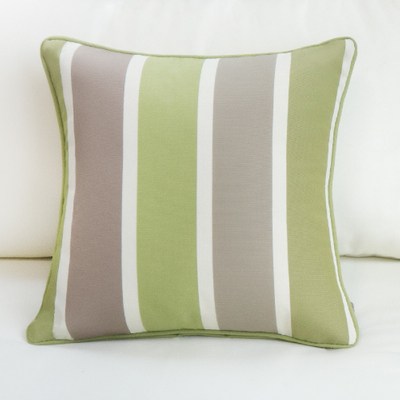 Green Striped Scattered Square Pillow Case