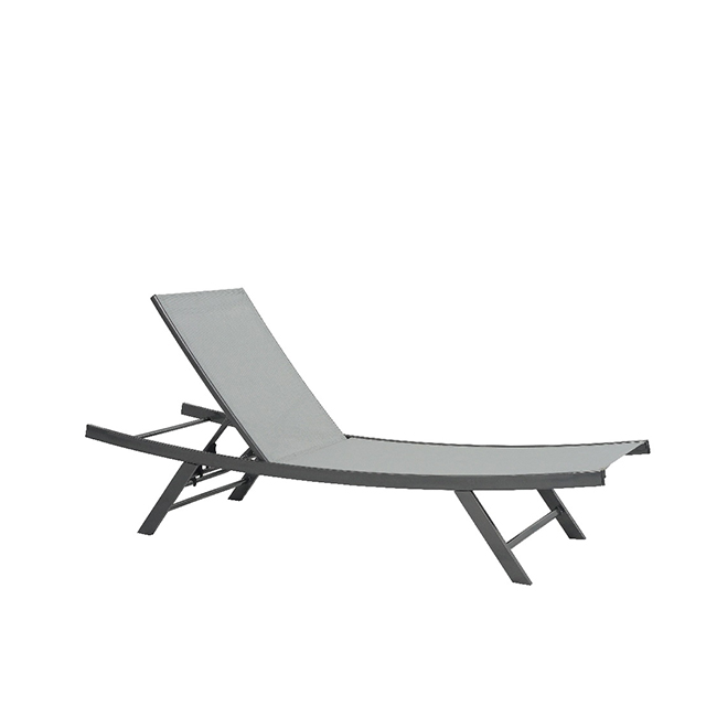 Economical Outdoor Poolside Steel Sunbed with Table