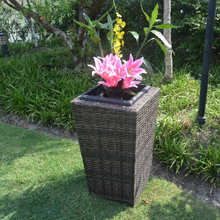 Outdoor Garden Plastic Rattan Flower Pots