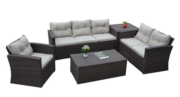 PAS-1502/2018 Hot Sale Outdoor Rattan Sectional Sofa Sets with Tables