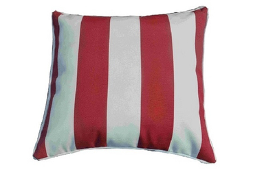 Pillow-5/Red and White Striped Square Throw Pillow