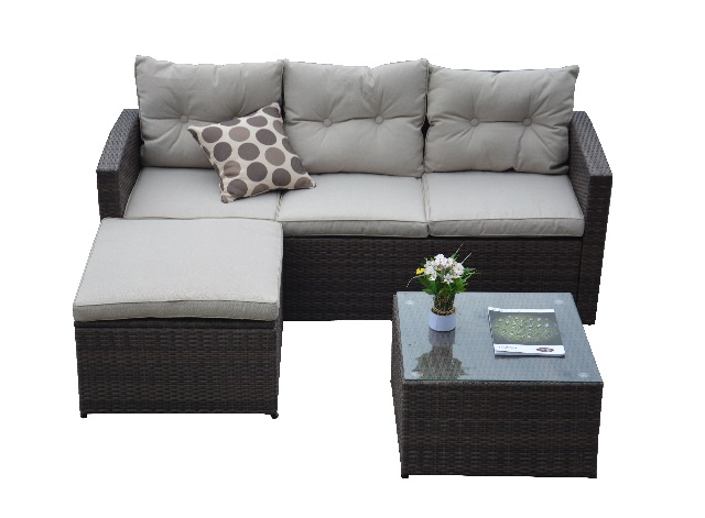PAS-1505/3 Seat Settee Sofa Set with Foot Stool and Table