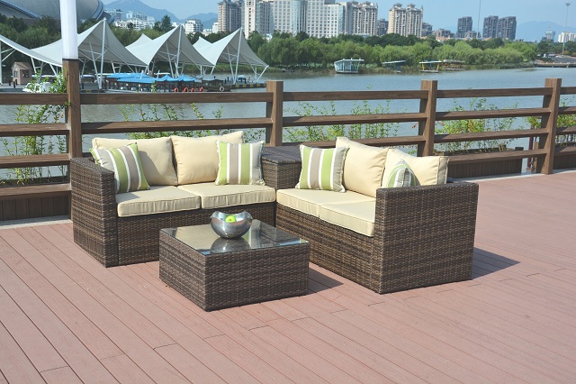 PAS-1408/Detachable Outdoor PE Wicker Furniture Sofa Set with Cushion Box