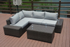 PAS-1106B/Modern Outdoor Plastic Wood Sectional Sofa Set with Cushion