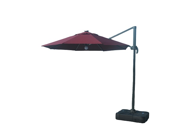 PLU-003-M/Maroon LED Hanging Cantilever Umbrella 