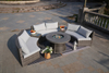 Half-Moon Sectional Sofa Sets with Fire Pit Table