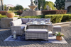 5-Piece Gray Wicker Outdoor Conversational Sofa Set with Fire Pit Table