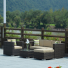 4PC Outdoor Garden Rattan Detachable Sofa Set with Ottomans